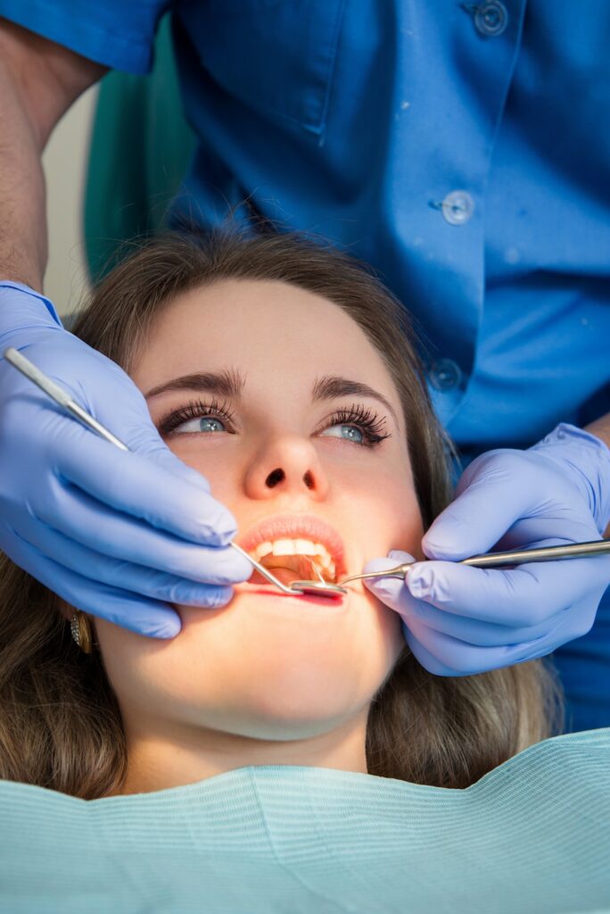 Under the dentist's light